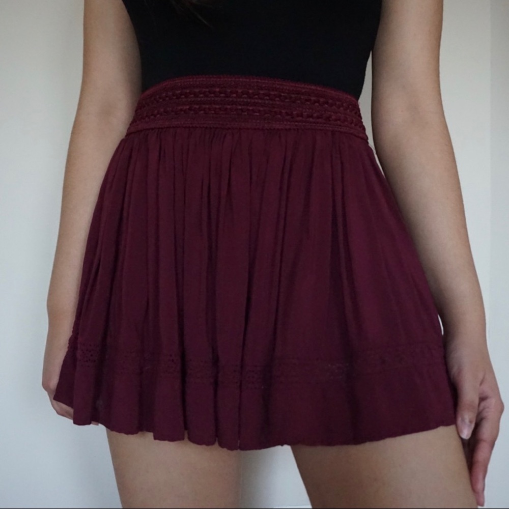 Aeropostale Burgundy Mini Skirt
